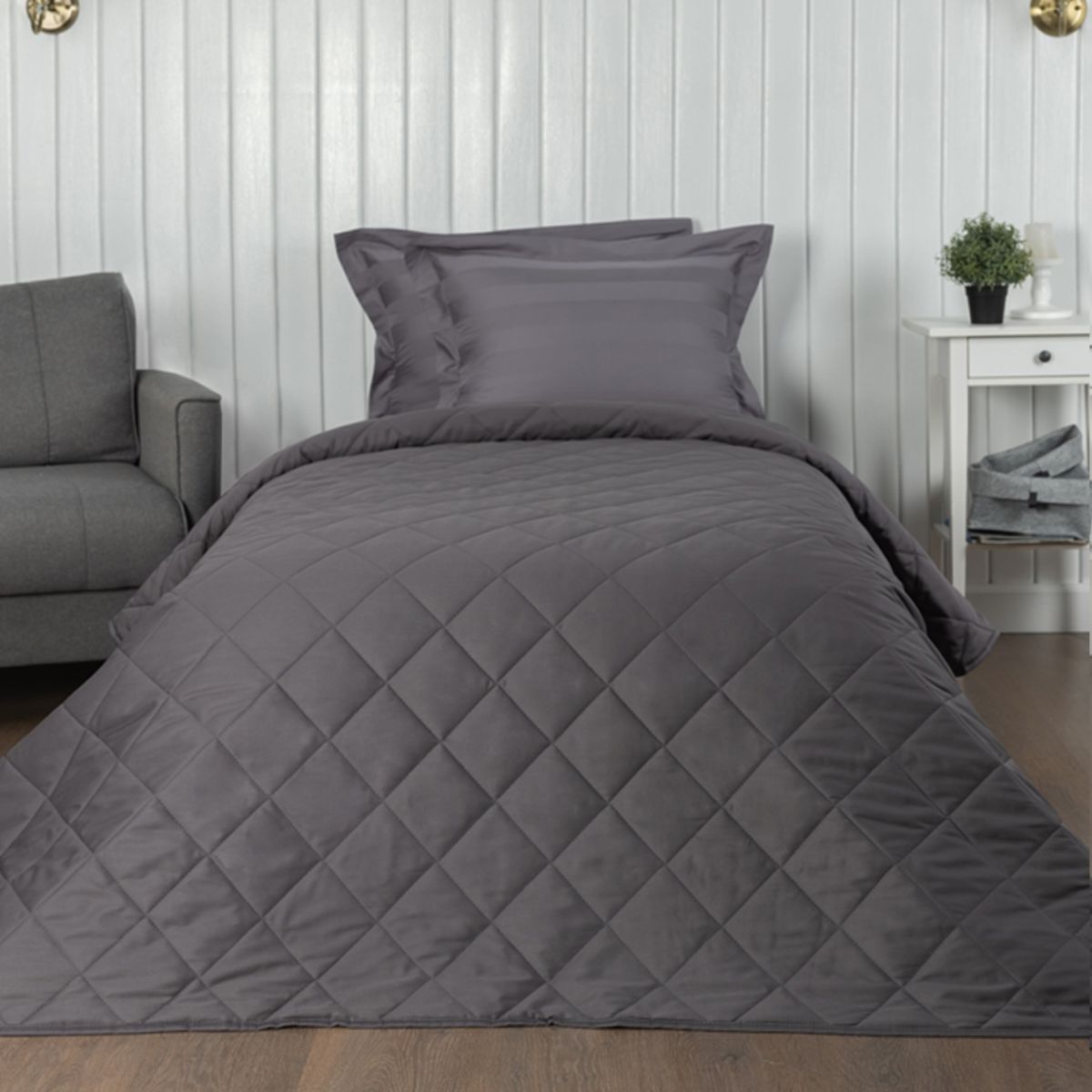 Покрывало хлопковое | ПОКРЫВАЛО ХЛОПКОВОЕ ОДНОТОННОЕ ГРАФИТОВЫЙ 180х220 см.